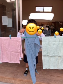 10月29日(水) タオル干しリレー🚩