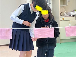 １月14日（水）洗濯もの干しレース✨